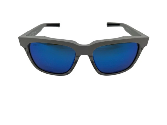 Costa Del Mar Pescador 55mm Net Gray With Blue Rubber Frame with Blue Mirror Lens Men's Sunglasses
