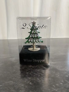 2 Saints Wine Stopper Christmas Tree New In Package Cork Decanter Top - Picture 1 of 7