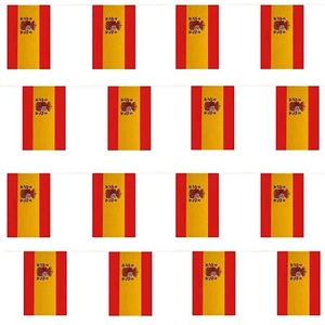 Spain Flag 10m Rectangular Bunting - Party Decoration Spanish Banner Football - Picture 1 of 2