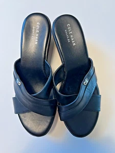 Sandalia Cole Haan Grand OS Cuero Negro Corcho Plataforma Talla 8 1/2B NUEVA - Imagen 1 de 10