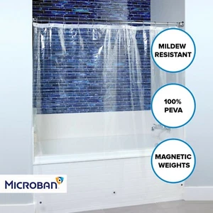 Clear Mildew Resistant Lightweight PEVA Shower Curtain Liner (70" x 72") - Picture 1 of 6
