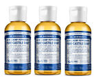 Dr. Bronner's Pure Castile Liquid Soap Hemp Peppermint - 2 oz ( 3 Pack )