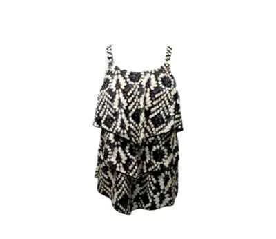 Tankini Susan Graver Soleil en capas con falda negro Batik Reg 14 A636603 Foto 1 de 2