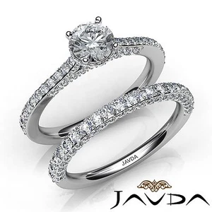 Runder Diamant Verlobungsring Braut besetzt GIA F VS2 Platin 950 2,36 ctw. - Bild 1 von 12