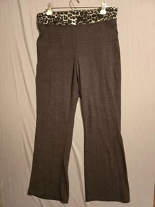 Athletech Athletic Yoga Workout Pants Womens XL Black Leopard Waist Stretch - Picture 1 of 10
