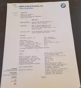 BMW 525i Modelo Información del concesionario Comunicado de prensa oficial Detalles Hoja de especificaciones - Imagen 1 de 3
