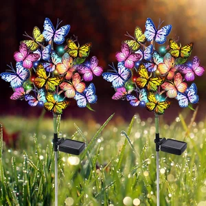 Solar Garden Lights Outdoor Waterproof Decorative Solar Lights Outdoor 2 Pack wi - Picture 1 of 12