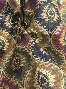 WINE, BLACK, BROWN, DK. GREEN HOME DECOR DRAPERY WEIGHT FABRIC 2+YDS. - Picture 1 of 4