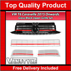 FITS VW T6 CARAVELLE 15> GLOSS BLACK RADIATOR GRILLE RED UPPER LOWER SPORTLINE