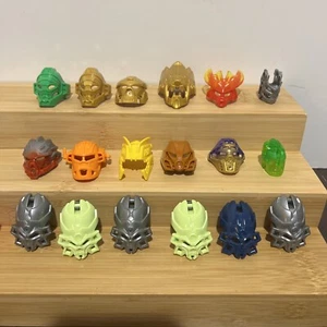 Lego Bionicle Mask Lot of 16 Hero Factory & Kanohi Masks And 2 Heads - Picture 1 of 8