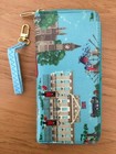 Women's Ladies Turquoise Blue London Big Ben Taxi Cab Flag Purse Wallet *NEW*