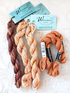 Watercolours By Caron Handpainted Pima Cotton Thread Floss Papaya Burnt Toast 3 - Picture 1 of 8