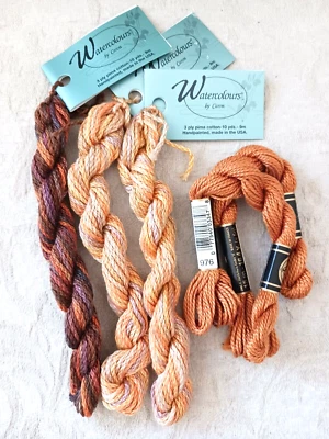 Watercolours By Caron Handpainted Pima Cotton Thread Floss Papaya Burnt Toast 3 - Image 1 of 4