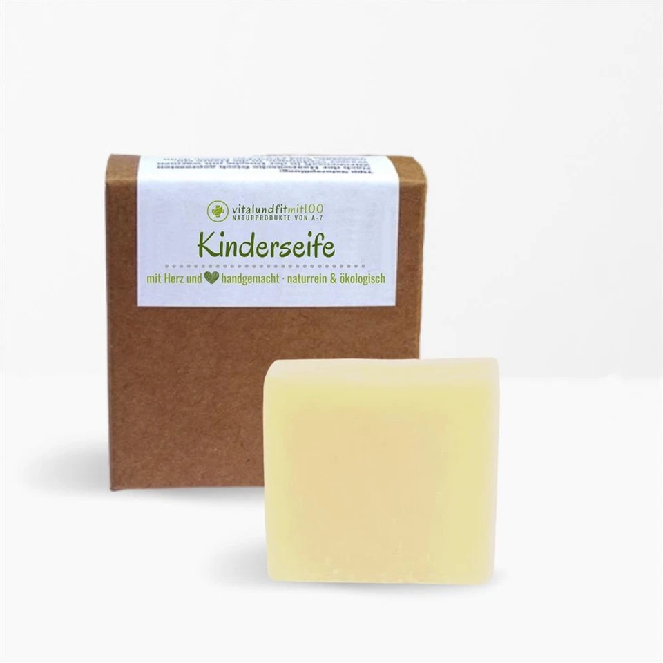 VITALUNDFITMIT100 GMBH Kinderseife 100 g | schonend und ideal für zarte Haut | ohne Duftstoffe