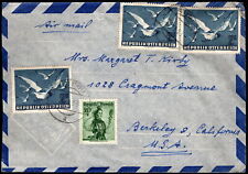 Austria - 1953 - Airmail Cover to Berkeley CA USA w # C56 Airmail Stamp (3) Nice