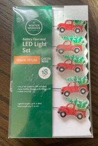 Red Pickup Truck Christmas Tree LED 18 Light Set Battery Operated Winter Wonder - Picture 1 of 2