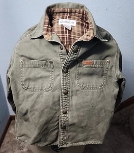 Kids Carhartt Button Up Jacket / Shirt Long Sleeve. Small Faded Green. Plaid - Picture 1 of 9