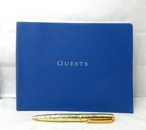 Levenger Guest Book Visitor Log Leather Bound Soft Cover NEW List$65 Blue