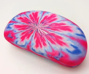 Oversized Tie-Dye Eyeglass Sunglass Case, Hard Shell, Clamshell, Spring Closure - Picture 1 of 8