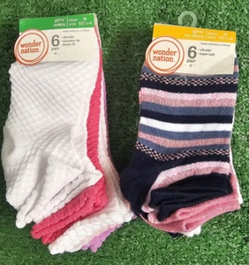 Wonder Nation Socks Girls Size M 2 sets of 6-Pack Ankle - Picture 1 of 2