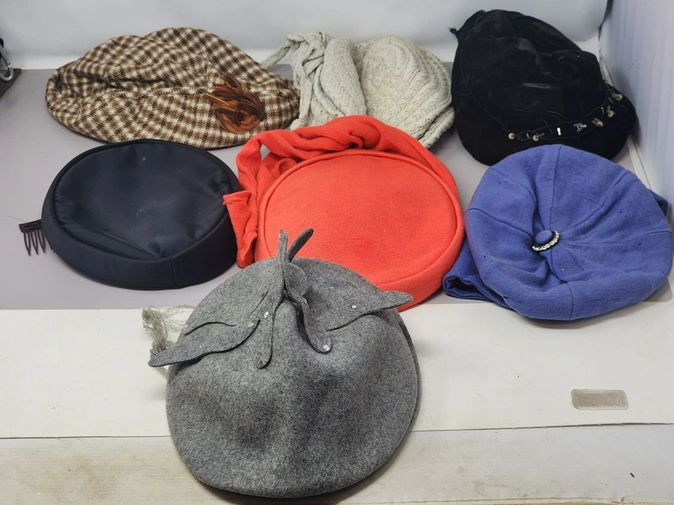 7 sombreros vintage surtidos para mujer Marie Smith\Merrimac\Fisk Foto 1 de 4