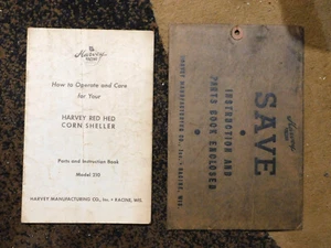 1947 Harvey Red Hed Corn Sheller Model 210  Parts & Instruction Manual - Picture 1 of 3