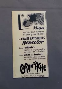 PUBLICITE ANCIENNE ADVERT CLIPPING 31017 CRAIES ARTISTIQUE NEOCOLOR CARAN D ACHE - Imagen 1 de 1
