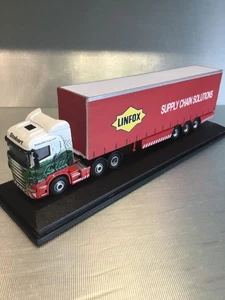 1/76 Eddie Stobart Scania Truck And Code 3 Linfox Trailer - Picture 1 of 6