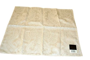 Juego de 8 servilletas Ralph Lauren Home cachemira damasco pergamino beige lujo elegante - Imagen 1 de 3