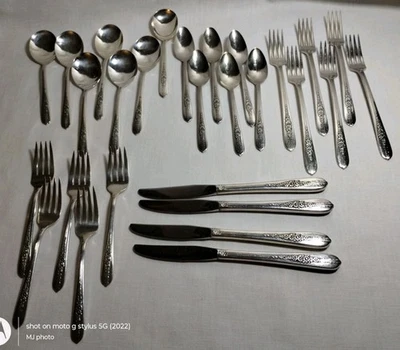 PLATO NOBLEZA VINTAGE CUBIERTOS ROSA REAL 30 PIEZAS, 1934 Foto 1 de 4