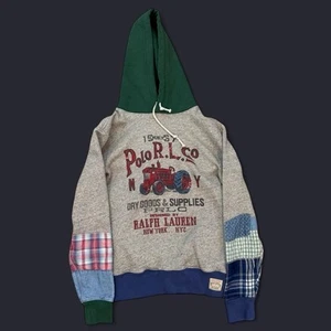 Polo Ralph Lauren Patchwork Multicolore Pullover Felpa con Cappuccio Adulto Taglia XS New York - Foto 1 di 6