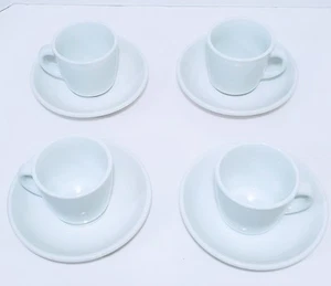 Williams Sonoma Everyday White Dinnerware Cups Mugs & Saucers 4 Sets/8 Total Pcs - Picture 1 of 5