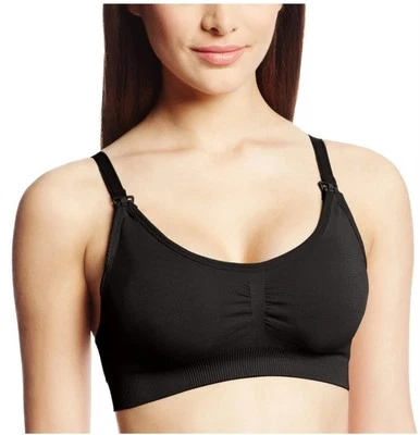 Juego de dos sujetadores de lactancia cómodos sin costuras Lamaze Maternity para mujer negros XL Foto 1 de 4