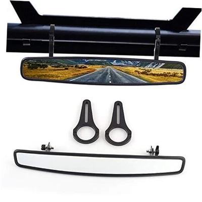  【2020 Actualizado】 Espejo retrovisor de carrera de 15" de ancho con abrazadera de 1,75"  Foto 1 de 4