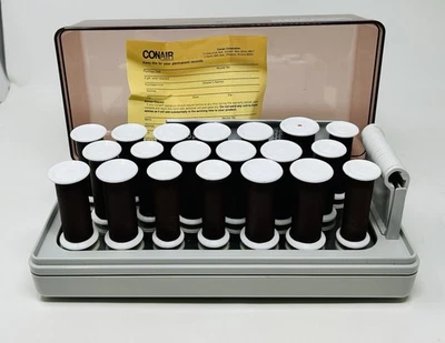 Rodillos calientes vintage con cojín de pelo rizado Conair con 20 clips HS6 PROBADO funciona Foto 1 de 4