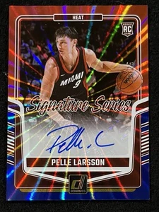 2024 Donruss Holo Blue Laser PELLE LARSSON Rookie Auto RC /25 Miami Heat - Picture 1 of 2