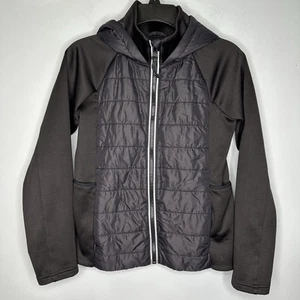 Athleta Girl Seasons Of Change Hybrid Hooded Jacket In Black Size M 8-10 Yrs - Picture 1 of 14