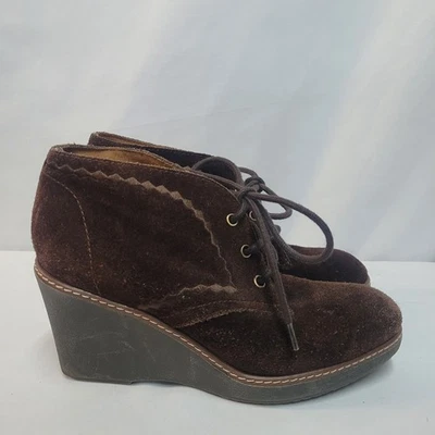 Naturalizer Kaitlyn Marrón Gamuza Con Cordones Cuña Tobillo N5 Comodidad 7.5 Foto 1 de 4