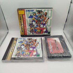 WAKU WAKU 7 SEVEN + Ram Cartridge Sega Saturn Jap Japan Ntsc Mint! Sunsoft