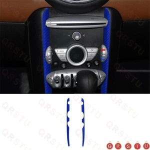 For Mini Cooper R55 R56 07-10 Center Console Side Blue Carbon Fiber Trim Strip - Picture 1 of 7