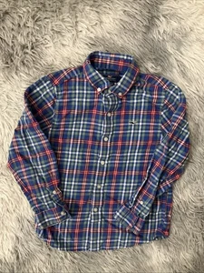 Vineyard Vines Boys Size 7 Plaid Button Down Whale Shirt Dress RED BLUE GREEN - Picture 1 of 4
