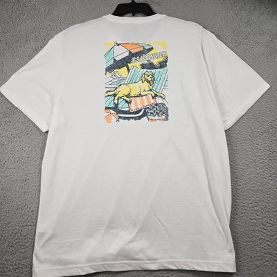 Camisa masculina Izod água salgada 2XL XXL branca cachorro relaxada elástica praia desgastada nova com etiquetas - Imagem 1 de 4