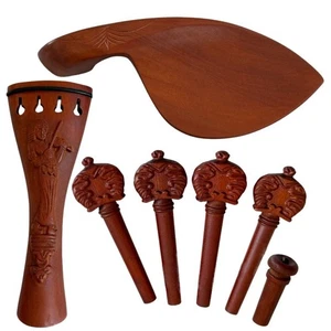 High quality Violin Kits Fittings Tailpiece Pegs with Engrave Carving 4/4 Size - Picture 1 of 5