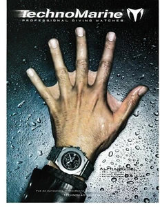 2000 VINTAGE PRINT AD - TECHNO MARINE DIVING WATCHES AD....WEBBED FINGERS HAND - Picture 1 of 1