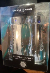 Cole & Mason: Everyday Capstan - Salt & Pepper Mill Set. Clear. Adjust the grind - Picture 1 of 5
