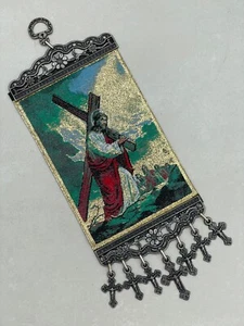 Christus trägt das Kreuz auf dem Weg zu seiner Kreuzigung Wandteppich Wandbehang - Bild 1 von 6