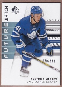 2019-20 SP Authentic Future Watch #243 Dmytro Timashov RC /999 - MAPLE LEAFS