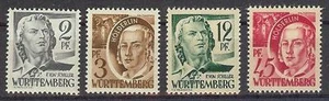 Deutschland 1947 Sc# 8N1/9 Württemberg Frankreich Schiller und Holderlin postfrisch - Bild 1 von 1
