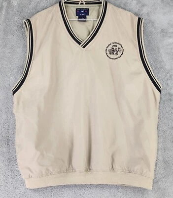 Port Authority Vest Mens Large Beige Softshell 2002 Central Texas Golf Fest - Image 1 of 4
