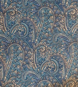 Blue Paisley Tana Lawn Cloth LIBERTY OF LONDON Light Wt Cotton Scant 5/8 YARD - Picture 1 of 4